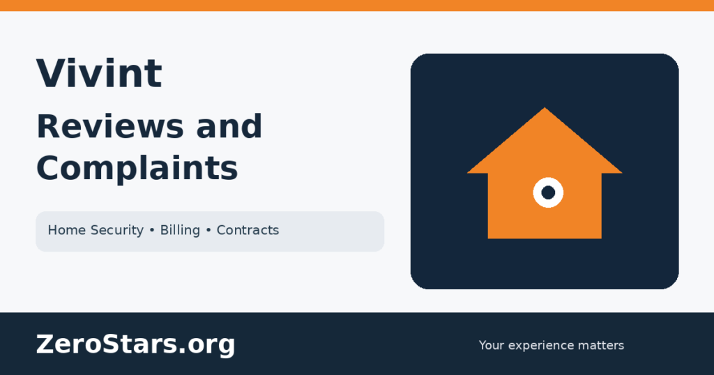 Vivint reviews and complaints ZeroStars.org cover