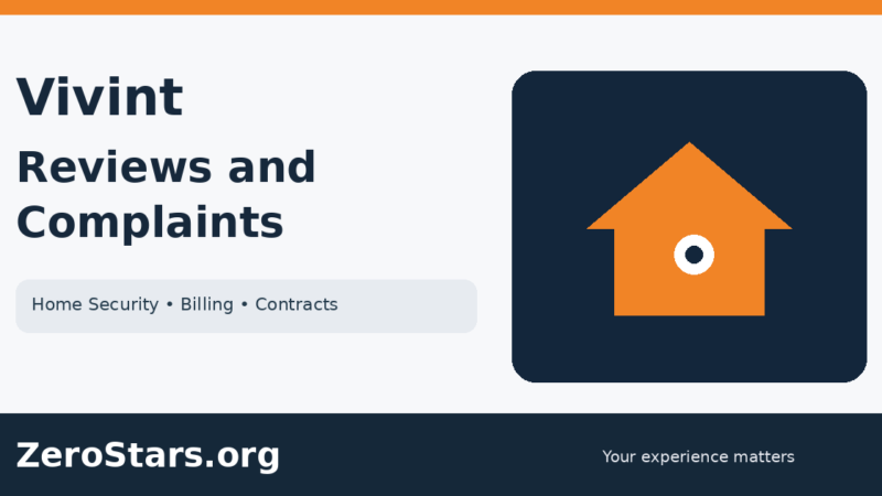 Vivint reviews and complaints ZeroStars.org cover